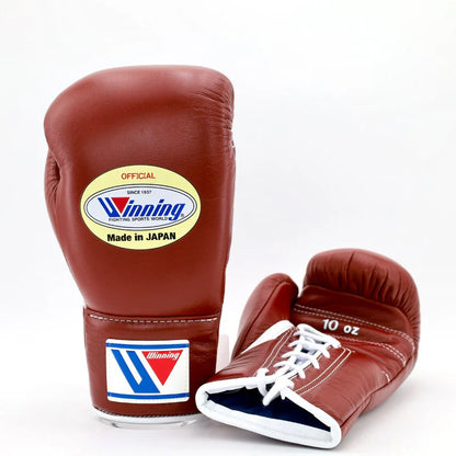 Winning Boxing Gloves Dark-Pink – Japanese Logo Lace-Up