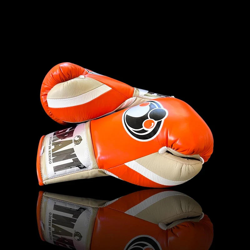 Grant Boxing Gloves | Professional Lace-up | Customizable - Ergonomic Design | Orange/Beige