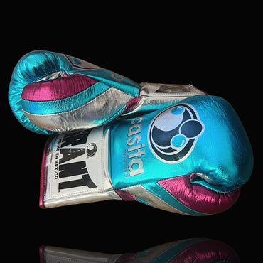 Grant Boxing Gloves | Professional Lace-up | Customizable - Soft Padding | Blue/Silver/Pink