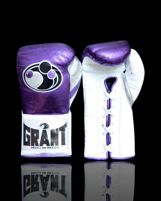 Grant Boxing Gloves | Professional Lace-up | Customizable - 14oz | Purple/White
