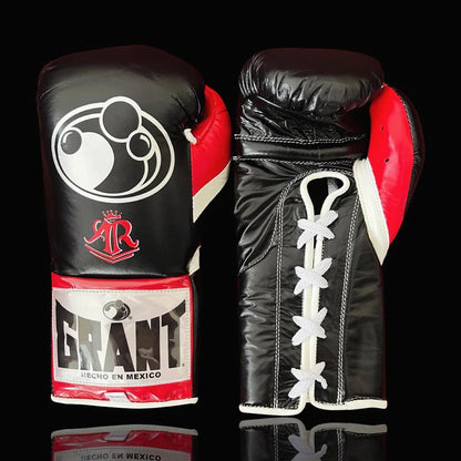 Grant Boxing Gloves | Professional Lace-up | Customizable - Fight-Grade Padding | Black/Red/White