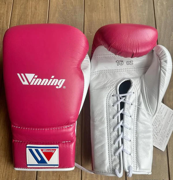 Winning Boxing Gloves Pink/White – Lace-Up