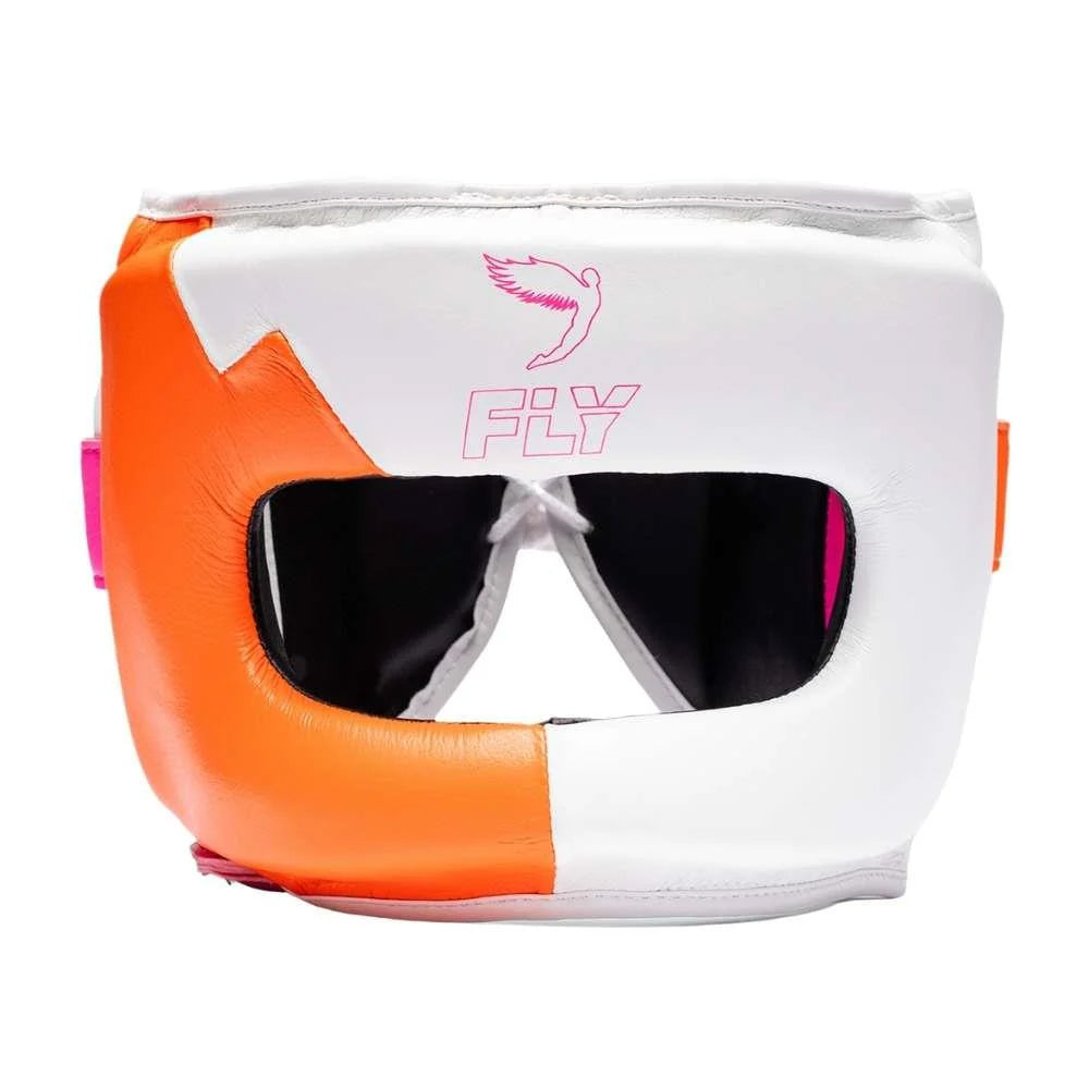 Fly Superbar X Head Guard - White/Pink/Orange
