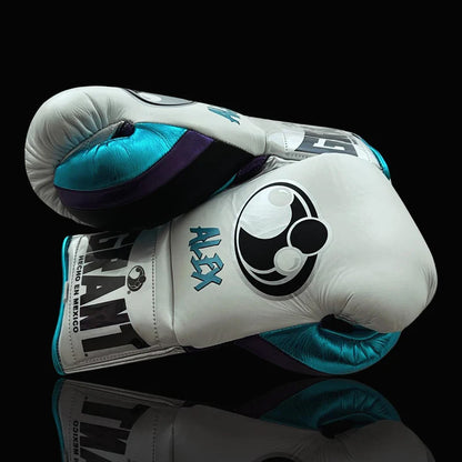 Grant Boxing Gloves | Professional Lace-up | Customizable - Ergonomic Design | White/Blue/Black