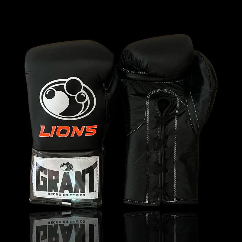Grant Boxing Gloves | Professional Lace-up | Customizable - High-Density Foam | Black/Orange