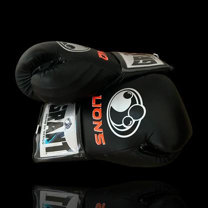 Grant Boxing Gloves | Professional Lace-up | Customizable - High-Density Foam | Black/Orange