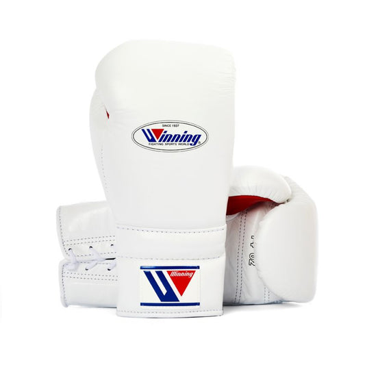 Winning Boxing Gloves – White Red Lace-Up Winning Training Gloves – Perfect for All Boxers – Pro-Level Quality – Premium Quality at Low Prices