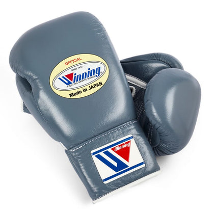 Winning Boxing Gloves – Grey Lace-Up Winning Training Gloves – Perfect for All Boxers – Pro-Level Quality – Premium Quality at Low Prices