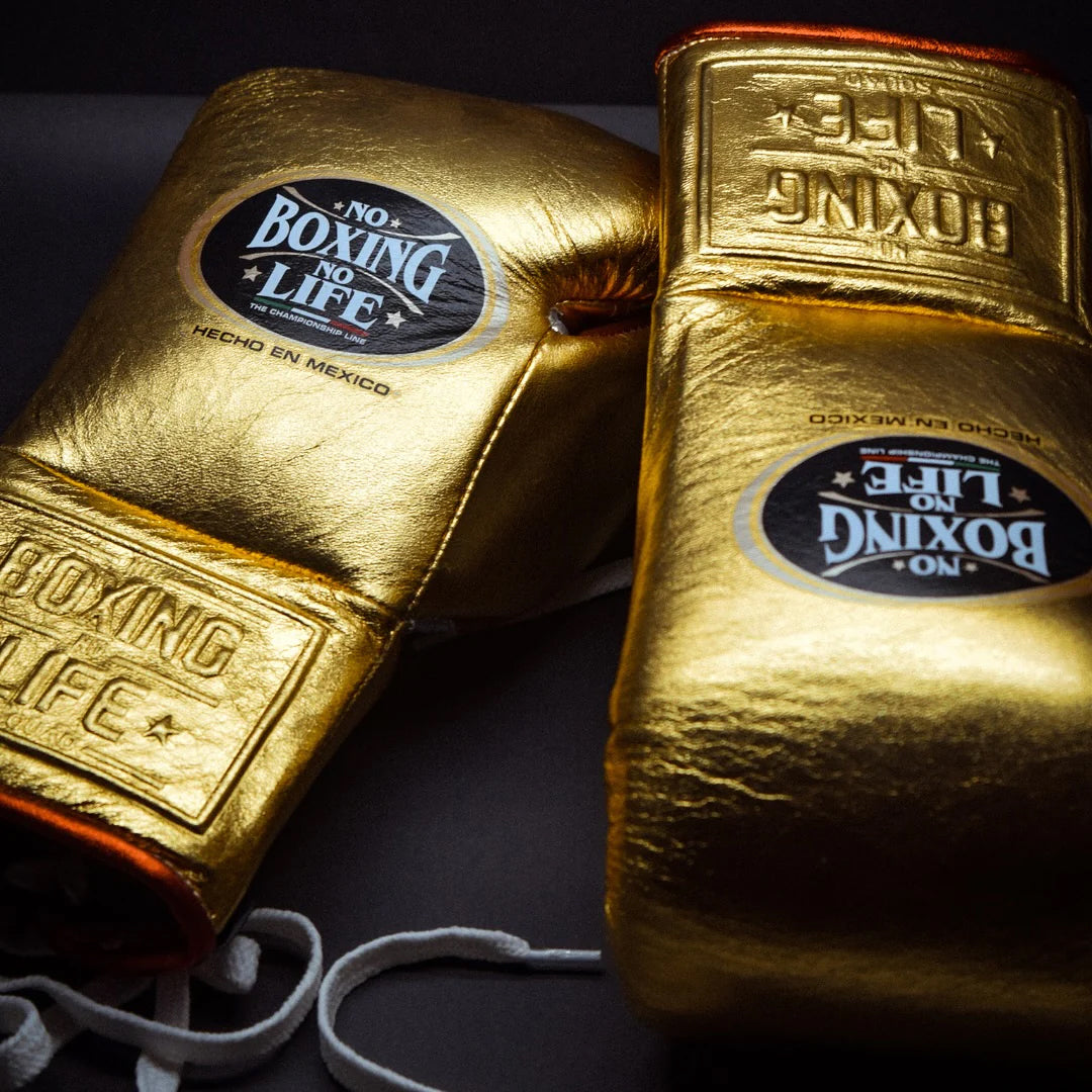 No Boxing No Life Glove - Online, NBNL Boxing Gloves, Leather Gloves Limited Edition Golden Red Piping