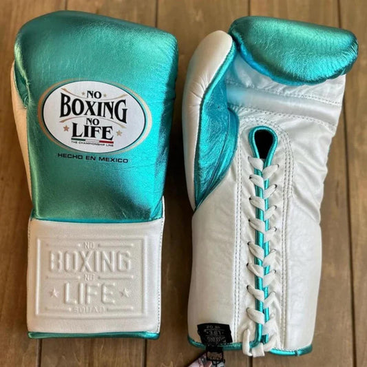NO BOXING NO LIFE TRAINING GLOVES - White | 100% Pure Leather | Best Choice for Fighters