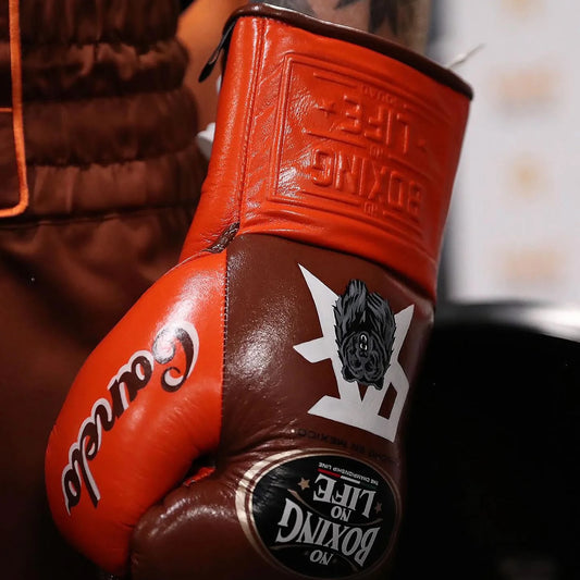 No Boxing No Life Glove - Online, NBNL Boxing Gloves, Leather Gloves Limited Edition Orange/Brown