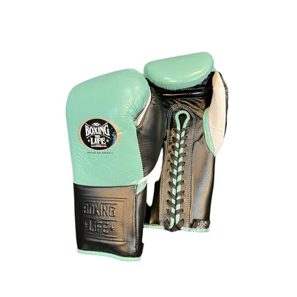 NO BOXING NO LIFE TRAINING GLOVES - Sky Blue Black | 100% Pure Leather | Best Choice for Fighters