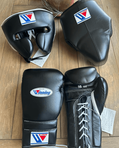 Winning Boxing Set, Gloves, Head Guard, Groin Guard | Black Winning Boxing Gear | Professional Training Gear Top-Rated Boxing Gear | Winning Boxing Gear Buy | Dad Gifts, Boyfriend Gifts, Christmas Gifts | Free Shipping Worldwide