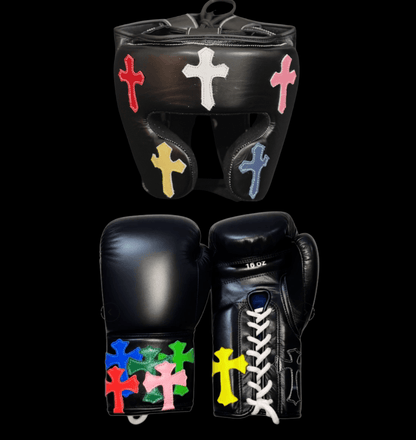 Winning Elite Boxing Set Premium Fight Gloves Headgear Groin Guard Complete Professional Training Kit | Black