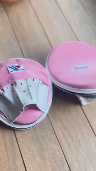 Winning Professional Boxing Punching Mitts - Customizable - Focus Training Mitts - Pink/White