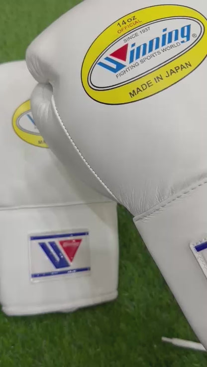 Winning Boxing Gloves – Blue Golden Lace-Up Winning Training Gloves – Perfect for All Boxers – Pro-Level Quality – Premium Quality at Low Prices