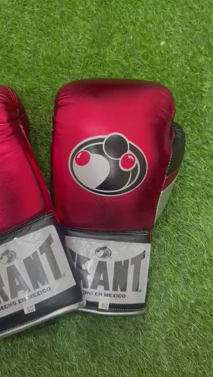 Grant Boxing Gloves | Professional Lace-up | Customizable - 16oz | Black/Red/Yellow