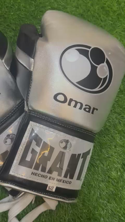 Grant Boxing Gloves | Professional Lace-up | Customizable - 16oz | Black/Red/Yellow