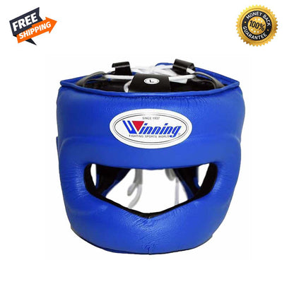 Winning Head Guard Full Face, Genuine Cowhide Leather, High Quality Winning Head Protective, Custom Made Head Guard, Available All Sizes & Colours, Free Shipping Worldwide