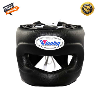 Winning Head Guard Full Face, Genuine Cowhide Leather, High Quality Winning Head Protective, Custom Made Head Guard, Available All Sizes & Colours, Free Shipping Worldwide